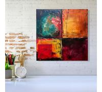 Quadrant Fusion: Colours In Conflict Canvas Warren Reed - Designer Multi W16 inch x H16 inch