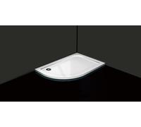 Quadrant Offset White Stone Shower Tray for Shower Enclosure Slimline Heavy with Waste (900 x 800mm Left)