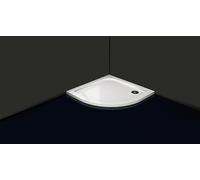 Quadrant Offset White Stone Shower Tray for Shower Enclosure Slimline Heavy with Waste (Size: 900 x 900mm)