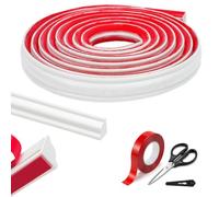 Quadrant Trim Self Adhesive - 5M 9mm*12mm Flexible TPE Skirting Board Corner Protector with Scissors and Tape, Laminate Flooring Beading Wall Edge Strip Inside Corner Caulk Moulding Trim Coving White