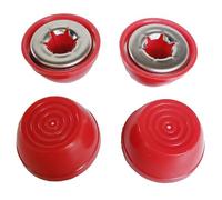 Quadrapoint Hub Cap Compatible with Popular Red Wagon Brand Plastic & Folding Wagons 7/16" RED (NOT for Wood or Steel Wagons) (red)