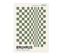 Quadratische Green Bauhaus Poster, Bauhaus Print, Framed Abstract Art, Mid-Century Wall Art, Archival Matte, A5 (Print Only) - 21x14.8cm