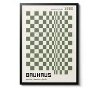 Quadratische in Green Poster, Bauhaus Print, Mid-century Modern Wall Art, Abstract Geometric Decor, Exhibition Replica, 1920 Vintage Gift, Archival Matte, A1 (Framed) - 84.1x59.4cm