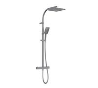 Quadrato Safe Touch Adjustable Thermostatic Rigid Riser Bar Shower Gun Metal