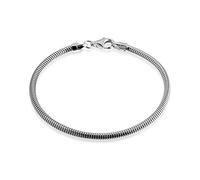 QUADRI - 925 Silver Bracelet - Elegant Snake Chain Gift Idea for Men and Women, 3 mm Link Width - Length 19 cm - Made in Italy
