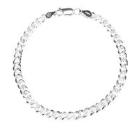 QUADRI - Elegant 925 Sterling Silver Bracelet with Engraved Cuban Chain for Women and Men - Width 5mm - Length 18|19|20cm - Made in Italy