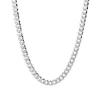 QUADRI - Elegant Necklace Made of 925 Silver with Engraving, Cuban Model for Men and Women - Width 5 mm - Length 46/51/56/61 cm - Certified Made in Italy, Sterling Silver, Not Applicable