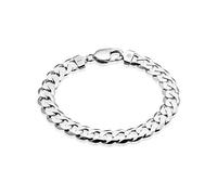 QUADRI - Extra Shiny Cuban Chain Link Men's Bracelets 10mm in 925 Sterling Silver Mens Bracelet Italian Diamond-Cut - 7.5 Inch - Mens Jewellery Premium Quality - Gift Box Included