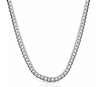 QUADRI - Mens Cuban Link Chain 5mm - 925 Sterling Silver Chain Mens - Silver Necklace for Men - Deluxe Gift Box - 20"- 51 cm