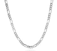 QUADRI - Mens Silver Chain Made in Italy | 925 Sterling Silver Figaro Link Necklace 5mm | Available 16" 18" 20" 22" 24" 26"| Gift Box Included