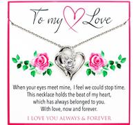 QUADRI To My Love Women's Heart Necklace with Zirconia, Gift for Women, Silver Colour, Length of Chain 45 cm with 5 cm Extenders - Jewellery for Woman Made in Italy
