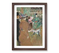 Quadrille at The Moulin Rouge by Henri De Toulouse-Lautrec Framed Print | A2 Walnut Framed Wall Art | Ready to Hang | Modern Nature Picture | Living Room Bedroom Lounge Office