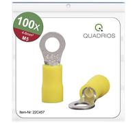 Quadrios Ring Terminal 6.0mm² Hole Ø 5.3mm Yellow Part Insulated
