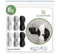 Quadrios Cable Mounts Self-adhesive 3M Tape Grey 6 pcs