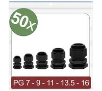 Quadrios 24CA388 Cable gland Black Polyamide 50 pcs PG7 PG9 PG11 P...