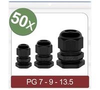 Quadrios 24CA390 Cable gland Polyamide Black 50 pcs Cable Screw Co...