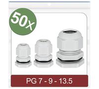 Quadrios 24CA403 Cable gland Grey Polyamide PG7 PG9 PG13.5 50 pcs