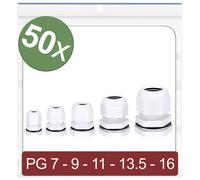 Quadrios 24CA414 Cable gland PG7-PG16 Polyamide White 50 pcs