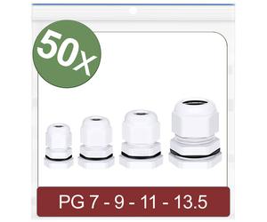 Quadrios 24CA415 Cable gland Polyamide White 50 pieces PG7 PG9 PG1...