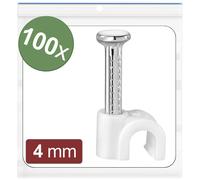 Quadrios 24CA439 Cable Clips White Self-adhesive Screw-fix 50 pcs