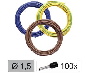 Quadrios 25CW123 Wire LiFY 1.5 mm² Blue Brown Yellow-green 1 Set