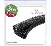 Quadrios Braided Hose Black Polyester 32-33mm 3m Weather-Proof 23CA234