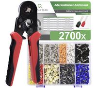 Quadrios Ferrule Set 8 Sizes Crimping Tool Incl. Multicoloured Sleeves