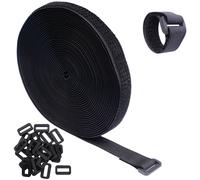 Quadrios Hook-and-Loop Tape 10m x 20mm Black Strong Polyamide