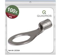 Quadrios Ring Terminal 2.5mm² Hole Ø8.5mm 100pcs Non-Insulated