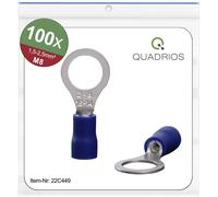 Quadrios Ring Terminal Set 2.5 mm² Ø8.5mm Hole Blue Insulated
