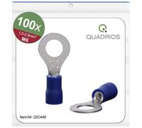 Quadrios Ring Terminal Set 2.5mm² 6.5mm Ø Partially Insulated Blue