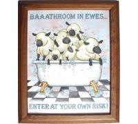 Quadrugraphics Baaathroom in ewes, enter at your own risk humourous framed print