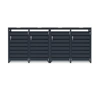Quadruple Wheelie Bin Storage 4 x 240L Shed Anthracite Grey Metal