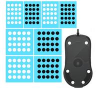 Quafochi 80 Mouse Skates, 6mm & 7mm Black/White Dot Skates for Custom Feel, Smooth Low-Friction Glide with Quiet Sound-Dampening, Glass Mouse Skates for Cloth & Hard Pads, Ideal for Gaming and Work