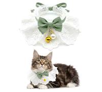 Quafochi Cat Collar with Removable Bell, Adjustable Kitten Collar with Lightweight Lace, Elastic Protection, Cozy & Cute, for Girl Cats, Small Dogs, Ideal for Birthdays, Holidays, Photos, Play