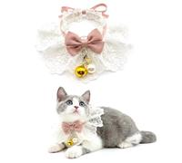 Quafochi Cat Collar with Removable Bell, Adjustable Kitten Collar with Lightweight Lace, Elastic Protection, Cozy & Cute, for Girl Cats, Small Dogs, Ideal for Birthdays, Holidays, Photos, Play