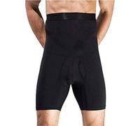 QUAFORT Men Tummy Control Shorts High Waist Slimming Shapewear Body Shaper Leg Underwear Briefs, Black, L
