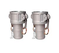 Quafwia 2 inch Aluminium Cam Lock Fittings, 2 PCS Cam and Groove Hose Fittings, Type C, Female Coupling x 2" Hose Shank with Camlock Gasket Inside