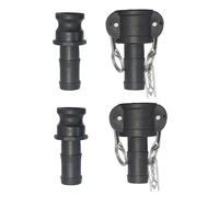 Quafwia 2 pcs Polypropylene Camlock Fittings (1” part C Female Coupler x Hose End) Cam and Groove Hose Fittings + 2 pcs PP Cam Lock Fitting (1” partE Male adapter x Hose End)
