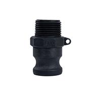 Quafwia 2 ps Camlock Fittings Poly (1" Type F) Standard Camlock Couplings, Male Adapter x Male Thread Camlock Fittings Polypropylene Cam Groove Fitting (1")