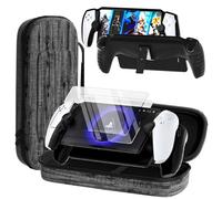 QUAGGY 3-in-1 Accessoris Kit Compatible with Playstation Portal, EVA Carrying Case for PS Portal,2 Pack Screen Protectors,Protective Shell Portable Travel Handbag for PS5 Portal Remote Player (Grey)