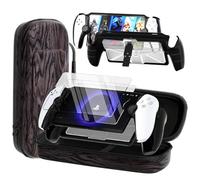 QUAGGY 3-in-1 Accessoris Kit Compatible with Playstation Portal, EVA Carrying Case for PS Portal with Silicone Protective Cover with stand, 2 Pack Screen Protectors