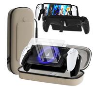 QUAGGY 3-in-1 Accessoris Kit Compatible with PlayStation Portal, EVA Carrying Case for PS Portal with Clear Skin Protective Cover, 2 Pack Screen Protectors Portal