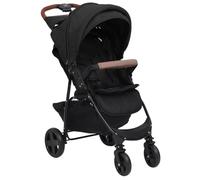 QUAHEAS 2-in-1 Pushchair Anthracite Steel Combination Buggy with Reclining Function and Adjustable Sun Canopy, Foldable and Lightweight, Compact for Outdoor, Travel and Plane, with Suspension and 5