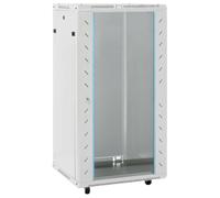 QUAHEAS 22U Network Cabinet 19 Inch IP20 Grey Cold-Rolled Steel 60 x 60 x 120 cm with Lockable Glass Door for Home Network Office Server Storage Backup and Data Backup