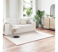 QUAHEAS Anti-Slip Faux Rabbit Fur Rug Olite Cream Plush Polyester Rectangular 140 x 200 cm Cozy Area Rug Living Room Bedroom Carpet Washable Indoor Use