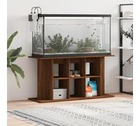 QUAHEAS Aquarium Stand Brown Oak Look Made of Wood Material 120 x 40 x 60 cm Sturdy Base Cabinet with Shelf and Drawer for Aquarium Accessories and Fish in the Living Room or Office