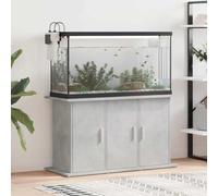 QUAHEAS Aquarium Stand Concrete Grey Wood Material 101 x 41 x 58 cm with 6 Compartments and Doors, Sturdy Base Cabinet for Freshwater and Saltwater Aquariums, Storage for Accessories, Shelf and