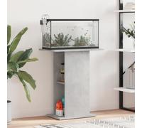 QUAHEAS Aquarium Stand Concrete Grey Wood Material 60.5 x 36 x 72.5 cm Sturdy Base Cabinet with Storage, Shelf and Compartment for Freshwater Seawater Fish Tank in Living Room Office Hallway
