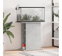 QUAHEAS Aquarium Stand Concrete Grey Wood Material 75 x 36 x 72.5 cm Sturdy Base Cabinet with Storage Space for Aquarium Accessories and Filter, Shelf for Freshwater Seawater Fish Tank in Living Room